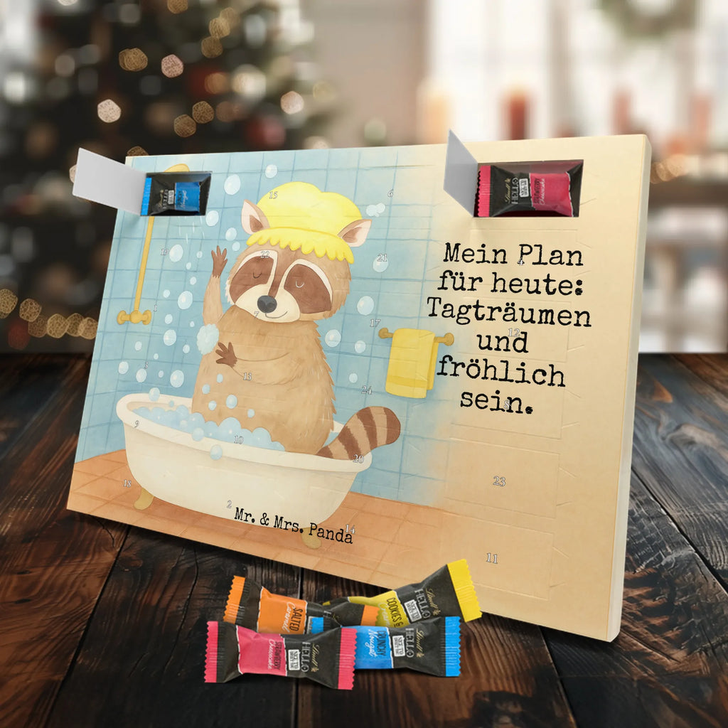 Chocolate advent calendar Raccoon Design card, gift ideas, gifts, small animals, cute, cute animal motives, hand drawn, funny sayings, good mood, special gifts, animal lover, daydreaming, raccoon, soap bubbles, wash