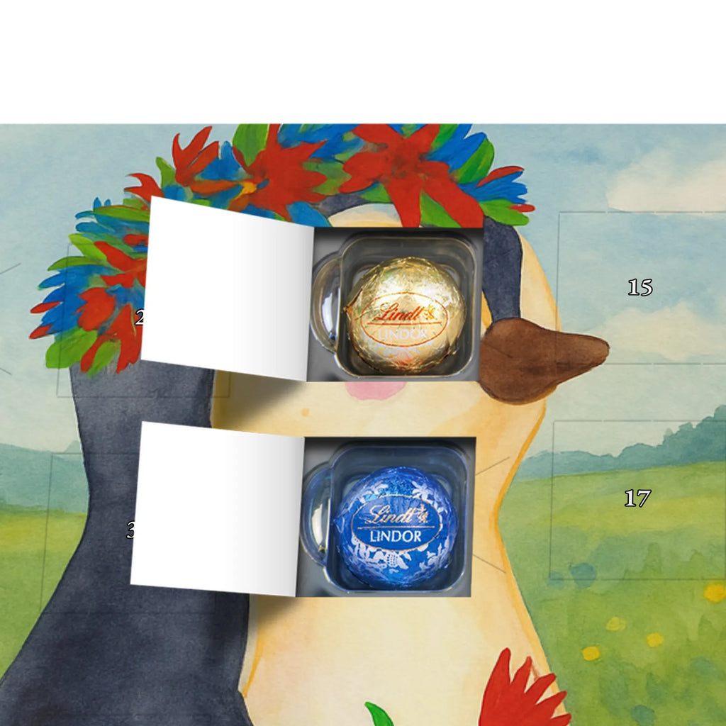 Chocolate advent calendar Penguin Flower Design North Pole, Penguins, penguins, goals in life, gift idea, love of life, lovesickness, wishes, universe, wreath of flowers, goals