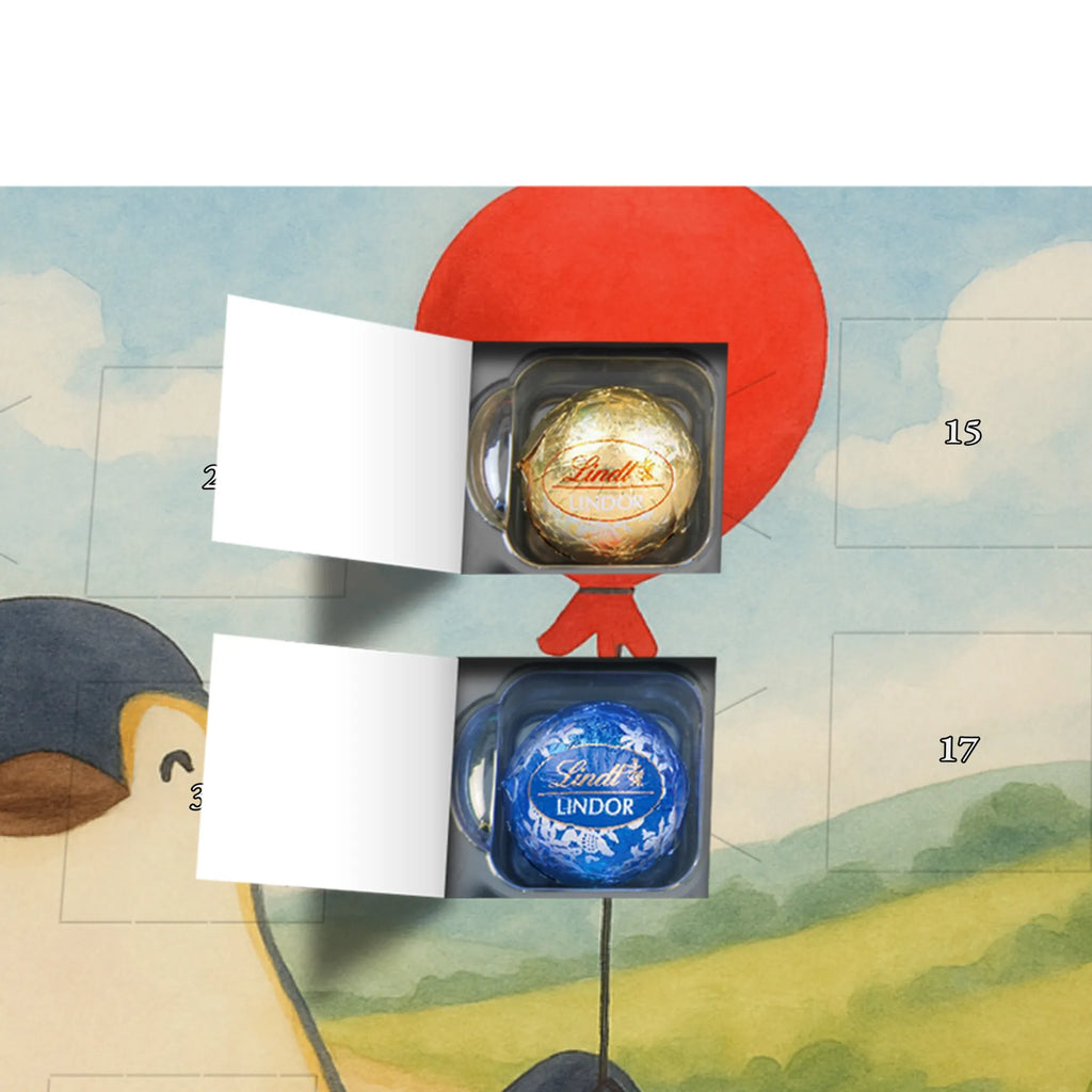 Chocolate advent calendar Penguin balloon Design North Pole, Penguins, gift idea, new life, new start, love of life, balloon, gift girlfriend, best friend, penguins