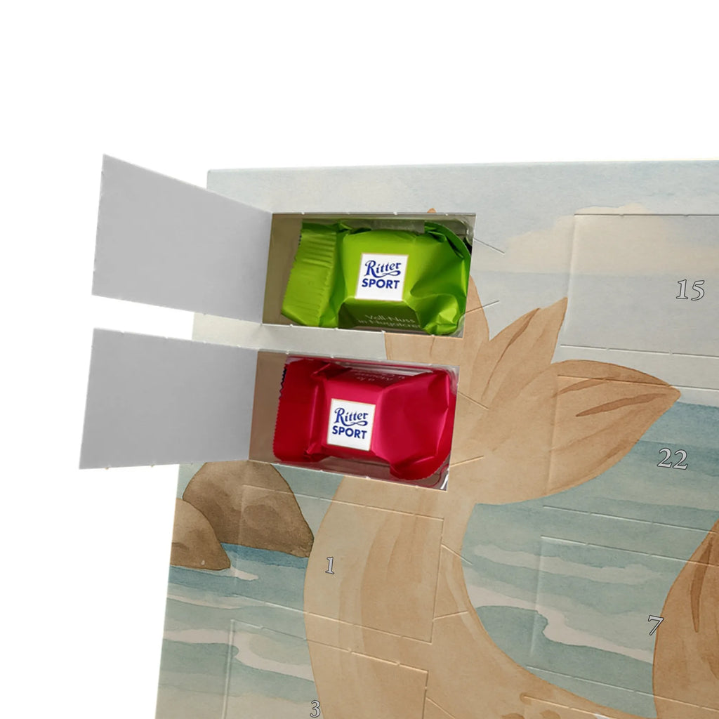 Chocolate advent calendar seal Lay Design card, gift ideas, gifts, small animals, cute, cute animal motives, hand drawn, funny sayings, good mood, special gifts, animal lover, Baltic Sea, seals, Seal, laughter, sea animal, North Sea, joy