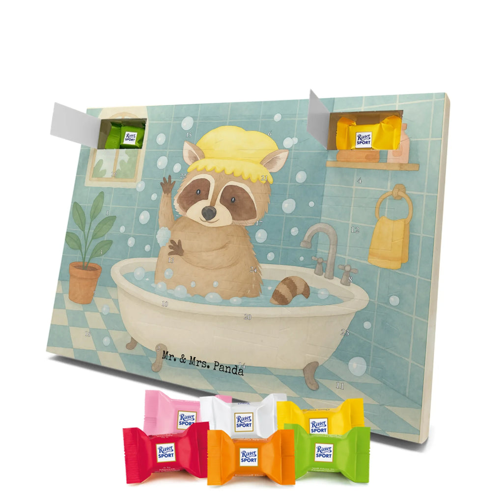 Chocolate advent calendar Raccoon Design card, gift ideas, gifts, small animals, cute, cute animal motives, hand drawn, funny sayings, good mood, special gifts, animal lover, daydreaming, raccoon, soap bubbles, wash