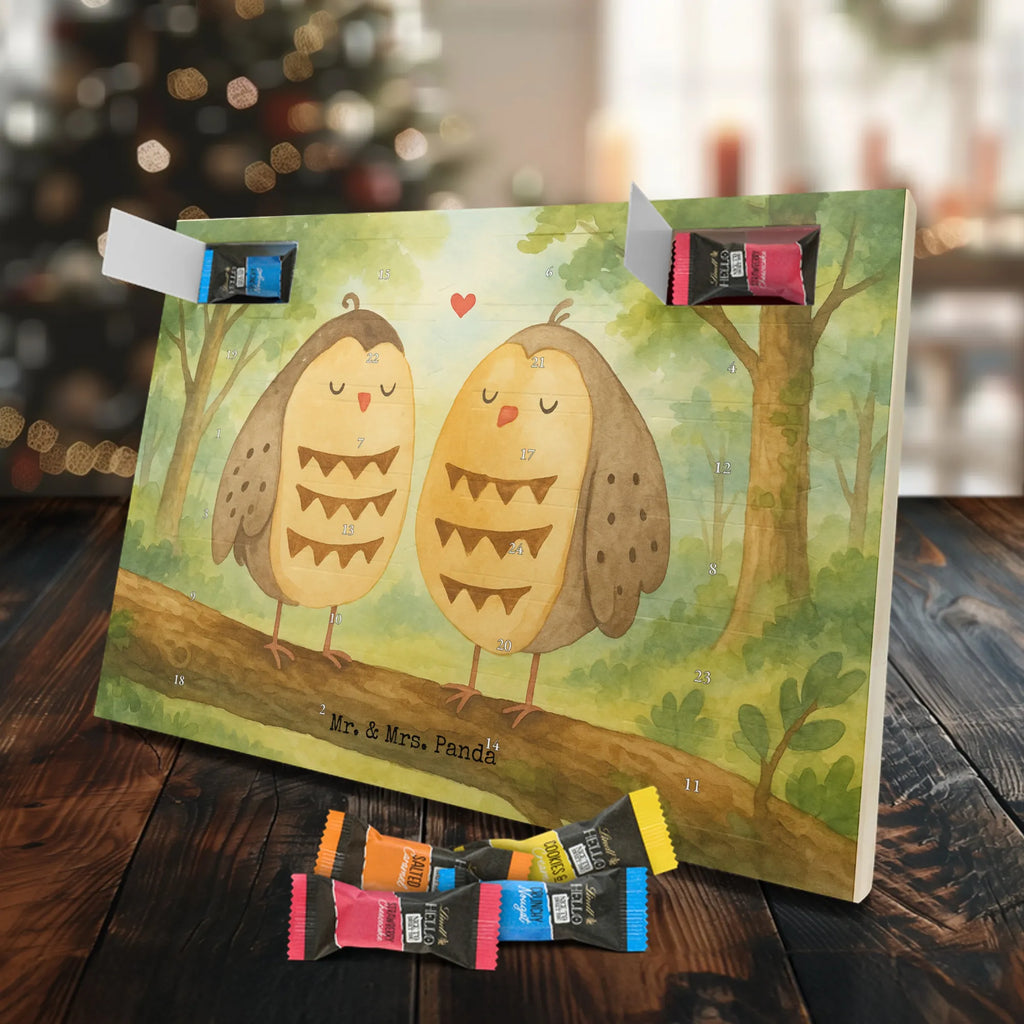 Chocolate advent calendar owls Love Design gift ideas, birthday present, forest animal, bird, nocturnal, illustrated, romantic gift, owl decor, Love saying, Wedding saying, Friend, Owl decoration, Girlfriend gift, Pun funny