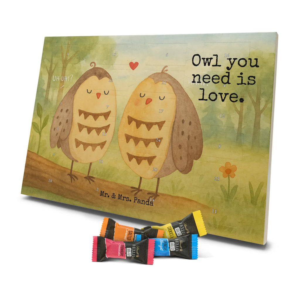 Chocolate advent calendar owls Love Design gift ideas, birthday present, forest animal, bird, nocturnal, illustrated, romantic gift, owl decor, Love saying, Wedding saying, Friend, Owl decoration, Girlfriend gift, Pun funny