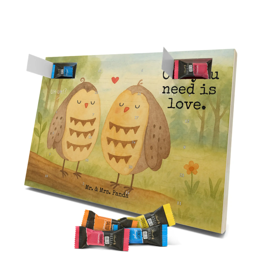 Chocolate advent calendar owls Love Design gift ideas, birthday present, forest animal, bird, nocturnal, illustrated, romantic gift, owl decor, Love saying, Wedding saying, Friend, Owl decoration, Girlfriend gift, Pun funny