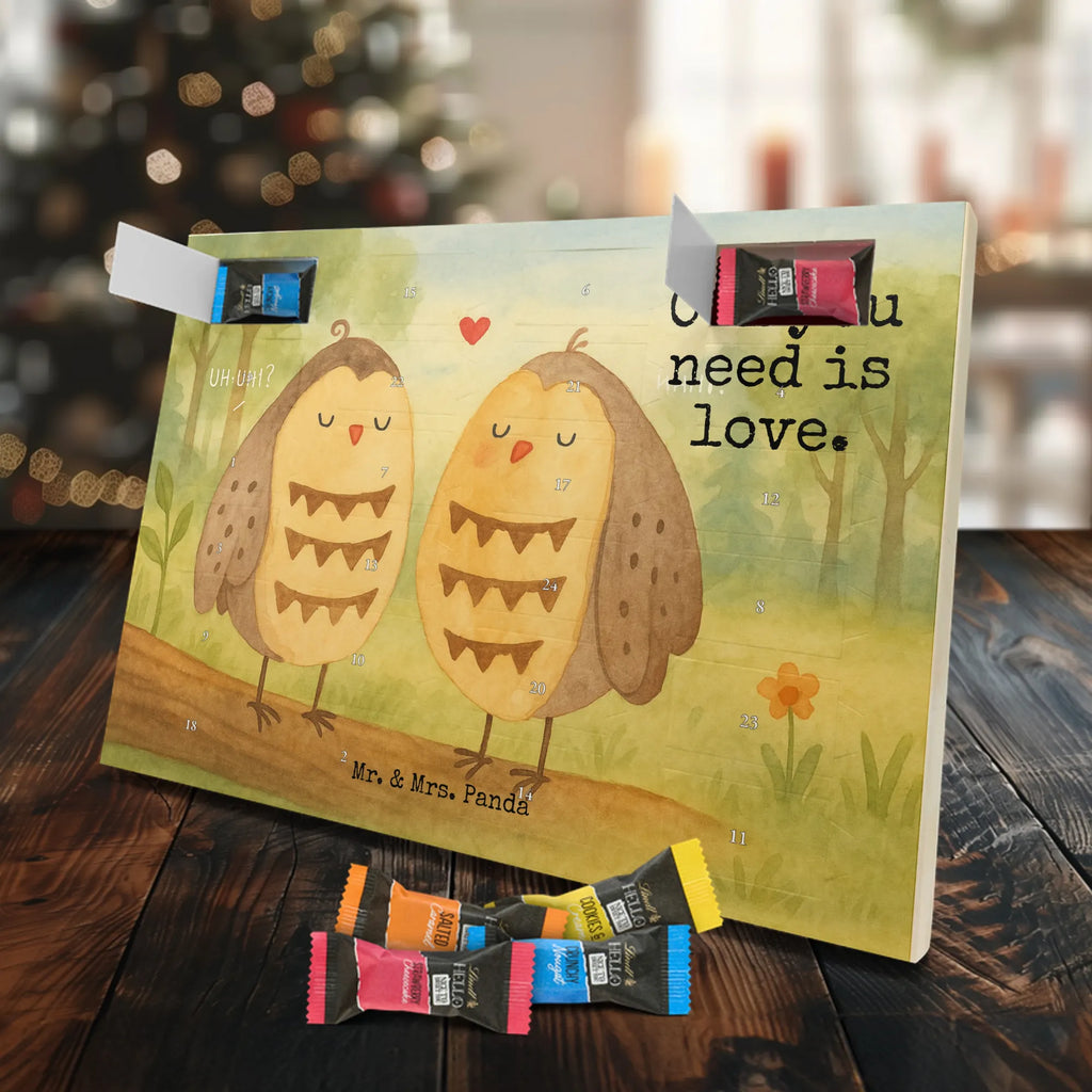 Chocolate advent calendar owls Love Design gift ideas, birthday present, forest animal, bird, nocturnal, illustrated, romantic gift, owl decor, Love saying, Wedding saying, Friend, Owl decoration, Girlfriend gift, Pun funny