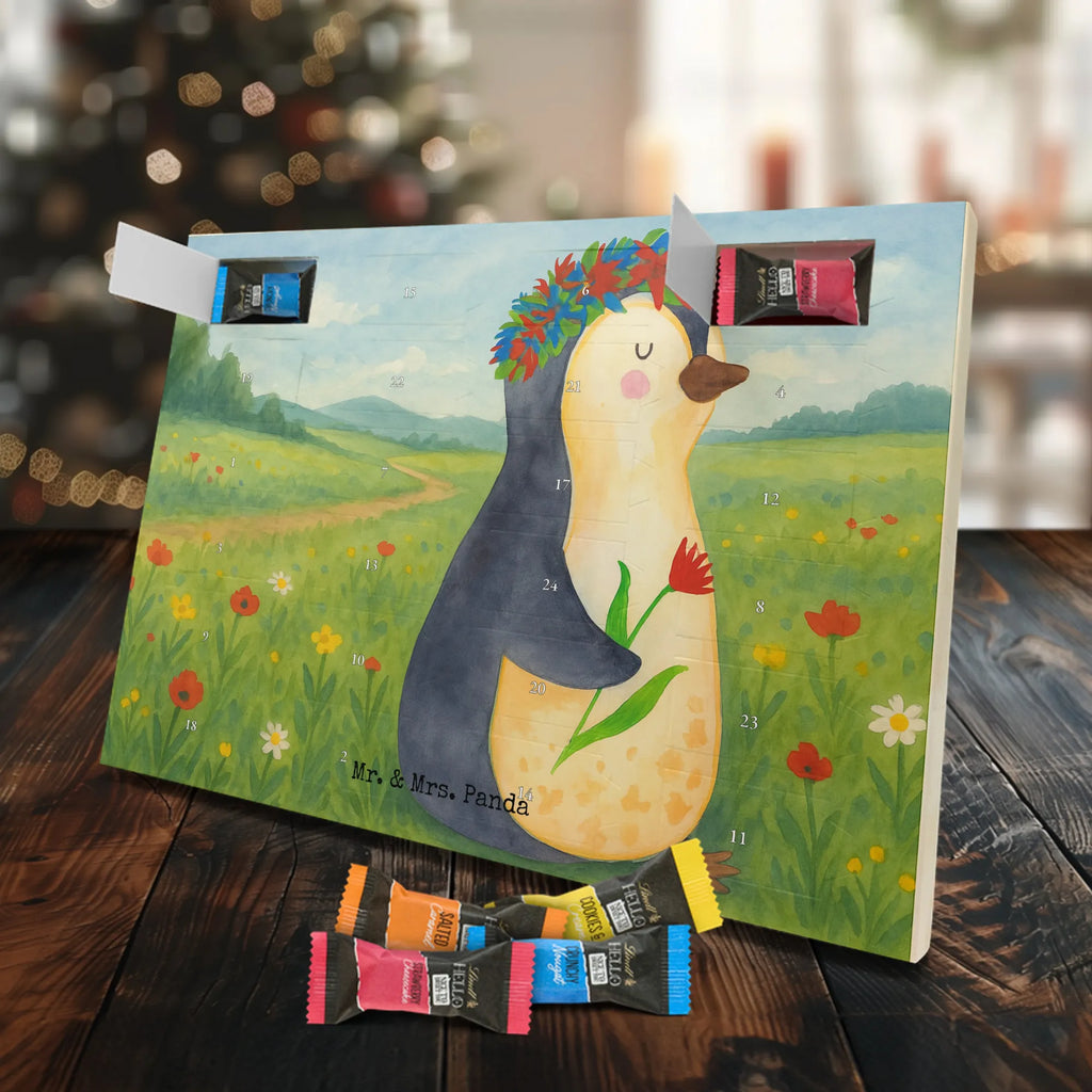 Chocolate advent calendar Penguin Flower Design North Pole, Penguins, penguins, goals in life, gift idea, love of life, lovesickness, wishes, universe, wreath of flowers, goals