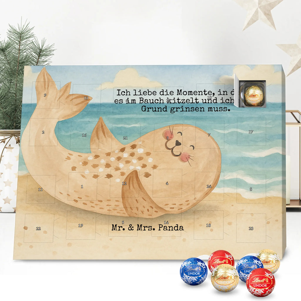 Chocolate advent calendar seal Lay Design card, gift ideas, gifts, small animals, cute, cute animal motives, hand drawn, funny sayings, good mood, special gifts, animal lover, Baltic Sea, seals, Seal, laughter, sea animal, North Sea, joy