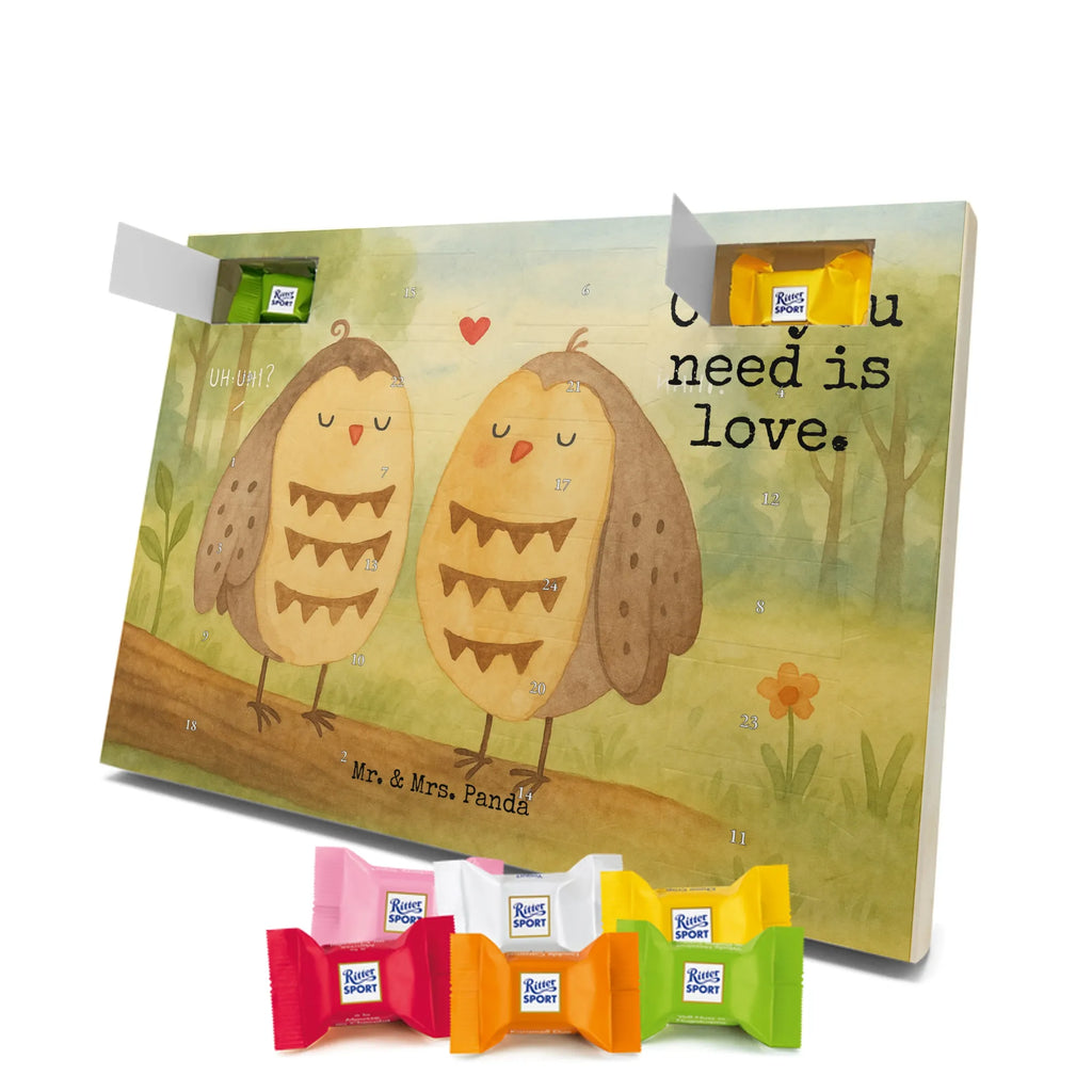 Chocolate advent calendar owls Love Design gift ideas, birthday present, forest animal, bird, nocturnal, illustrated, romantic gift, owl decor, Love saying, Wedding saying, Friend, Owl decoration, Girlfriend gift, Pun funny