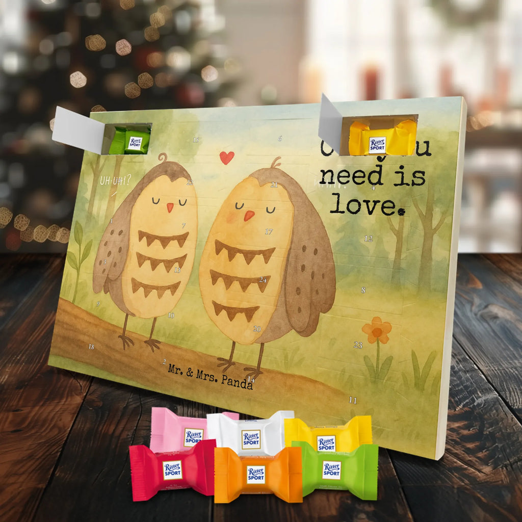 Chocolate advent calendar owls Love Design gift ideas, birthday present, forest animal, bird, nocturnal, illustrated, romantic gift, owl decor, Love saying, Wedding saying, Friend, Owl decoration, Girlfriend gift, Pun funny