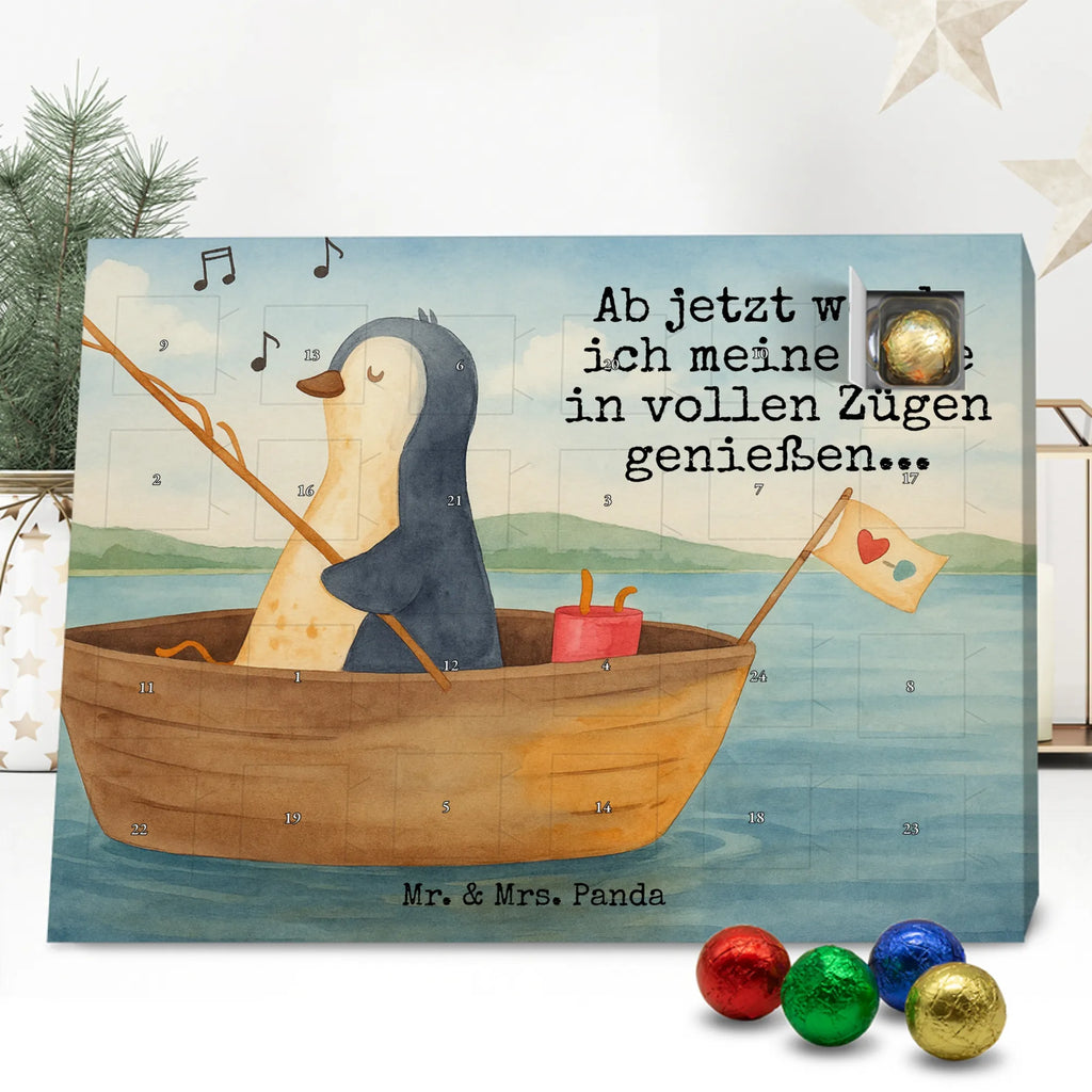 Chocolate advent calendar Penguin fishing boat Design North Pole, Penguins, boat, divorce, fishing boat, gift idea heartache, penguins, new beginning, enjoy, fishing, love of life, new start, separation