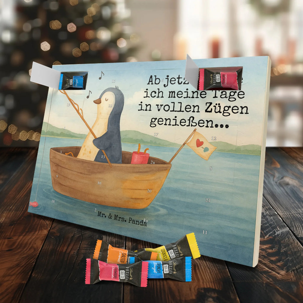 Chocolate advent calendar Penguin fishing boat Design North Pole, Penguins, boat, divorce, fishing boat, gift idea heartache, penguins, new beginning, enjoy, fishing, love of life, new start, separation