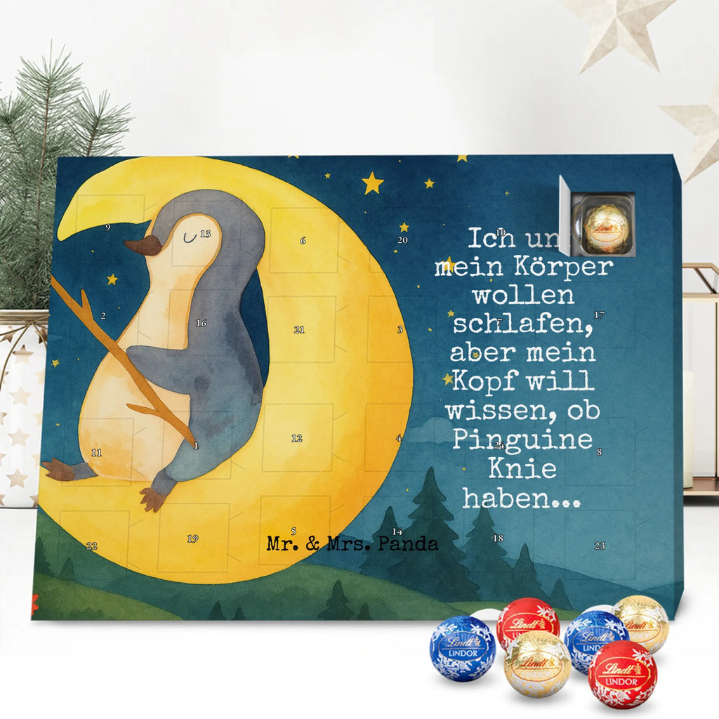 Chocolate advent calendar Penguin moon Design North Pole, Penguins, falling asleep, night's rest, penguins, guest room, bedroom, saying, insomnia, sleep