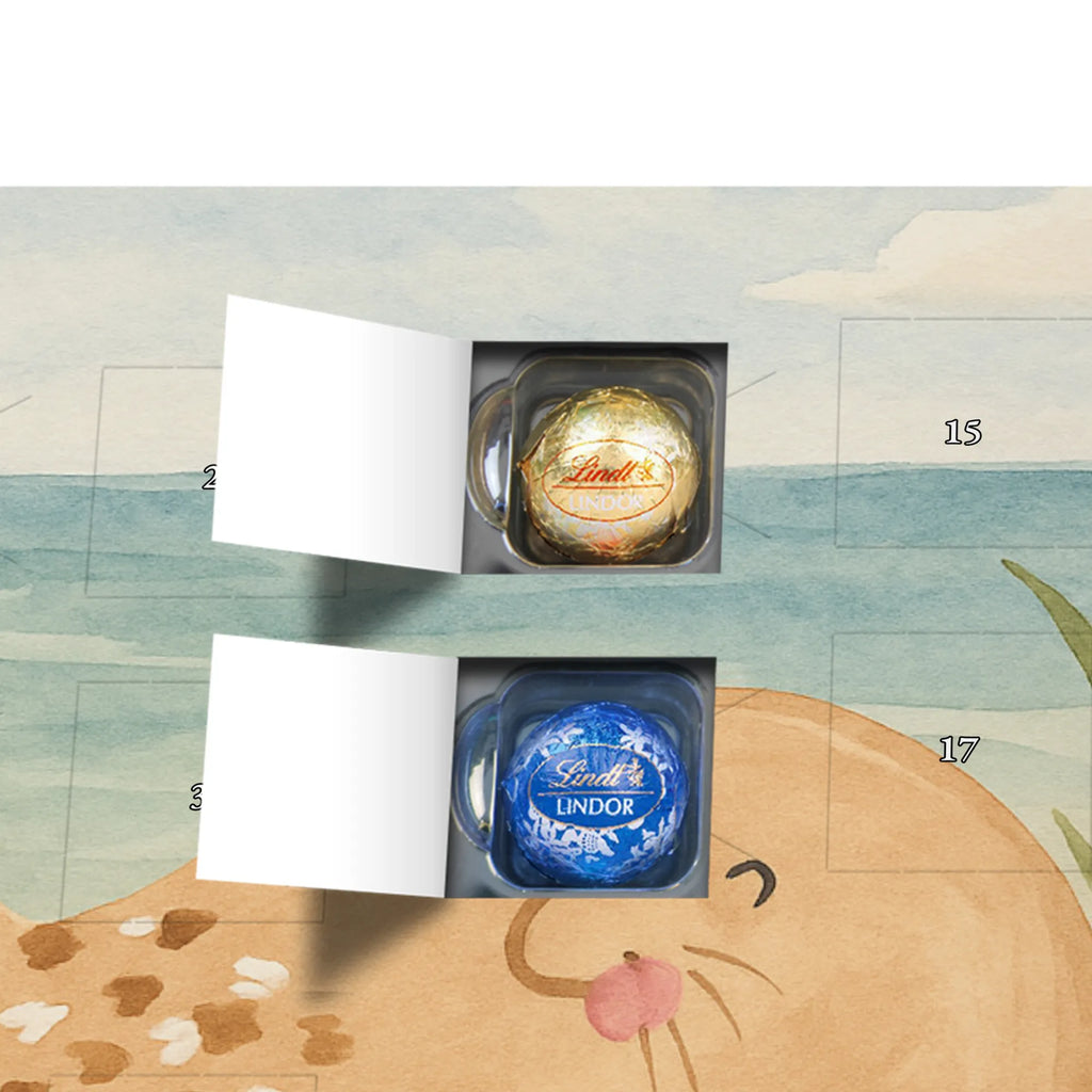 Chocolate advent calendar seal Lay Design card, gift ideas, gifts, small animals, cute, cute animal motives, hand drawn, funny sayings, good mood, special gifts, animal lover, Baltic Sea, seals, Seal, laughter, sea animal, North Sea, joy