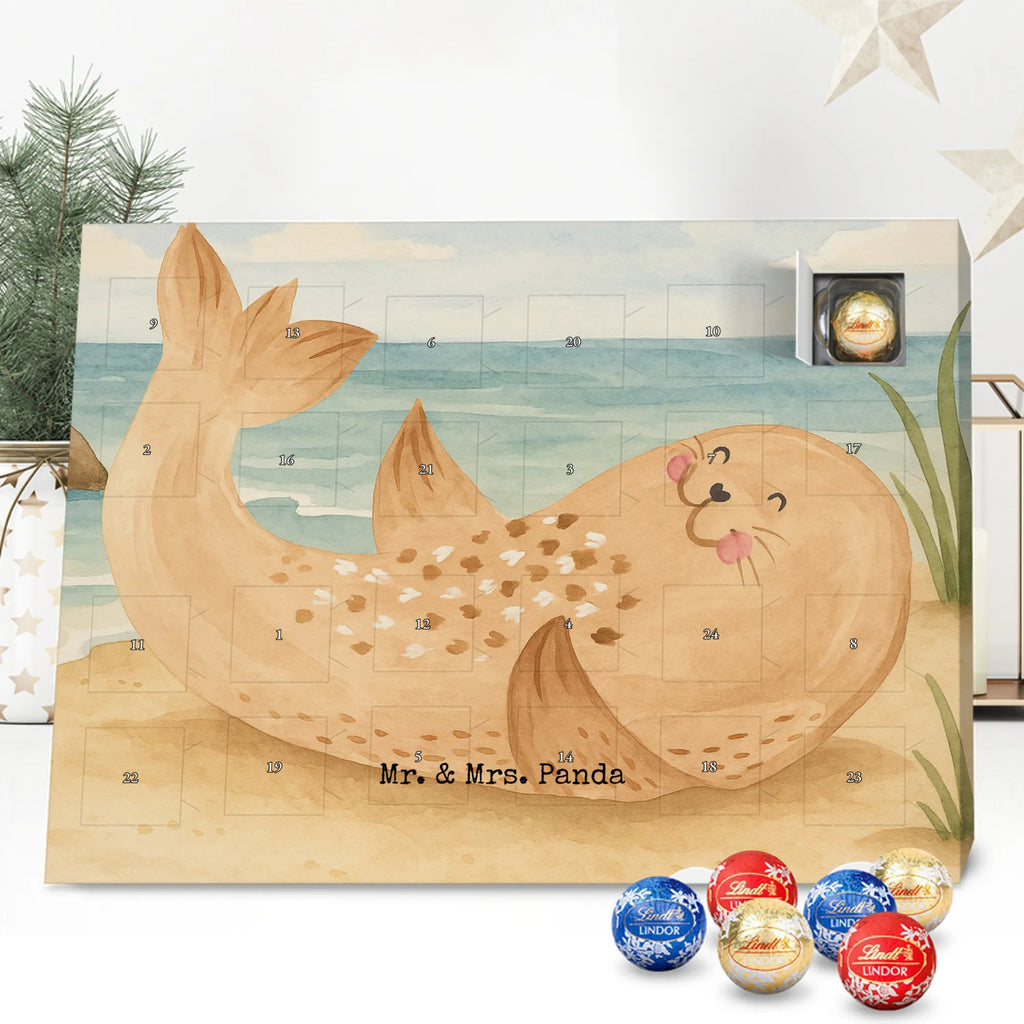 Chocolate advent calendar seal Lay Design card, gift ideas, gifts, small animals, cute, cute animal motives, hand drawn, funny sayings, good mood, special gifts, animal lover, Baltic Sea, seals, Seal, laughter, sea animal, North Sea, joy