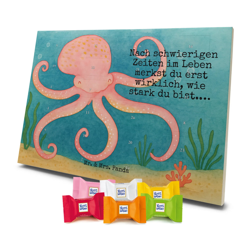 Chocolate advent calendar Squid Design card, gift ideas, gifts, small animals, cute, cute animal motives, hand drawn, funny sayings, good mood, special gifts, animal lover, ocean, water, octopus, arms, sea animal, squid