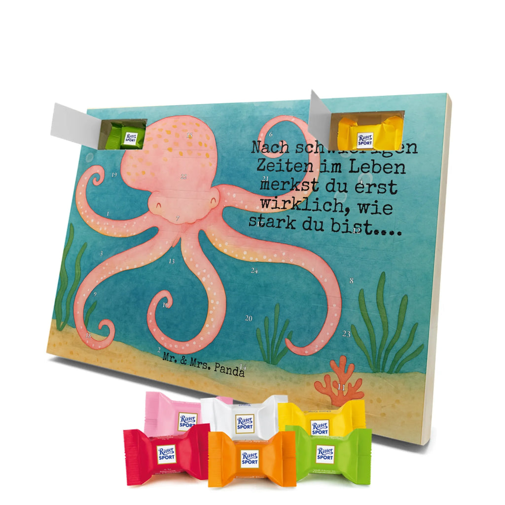 Chocolate advent calendar Squid Design card, gift ideas, gifts, small animals, cute, cute animal motives, hand drawn, funny sayings, good mood, special gifts, animal lover, ocean, water, octopus, arms, sea animal, squid