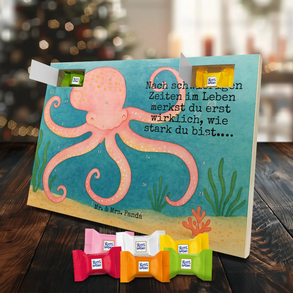 Chocolate advent calendar Squid Design card, gift ideas, gifts, small animals, cute, cute animal motives, hand drawn, funny sayings, good mood, special gifts, animal lover, ocean, water, octopus, arms, sea animal, squid