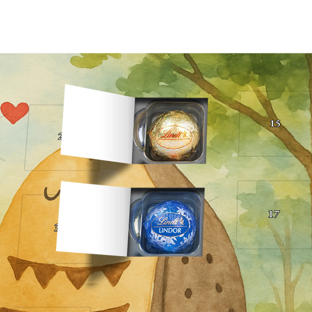 Chocolate advent calendar owls Love Design gift ideas, birthday present, forest animal, bird, nocturnal, illustrated, romantic gift, owl decor, Love saying, Wedding saying, Friend, Owl decoration, Girlfriend gift, Pun funny