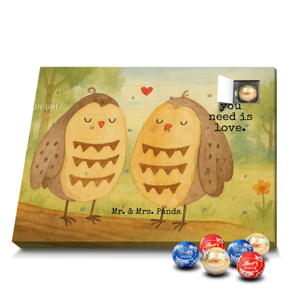 Chocolate advent calendar owls Love Design gift ideas, birthday present, forest animal, bird, nocturnal, illustrated, romantic gift, owl decor, Love saying, Wedding saying, Friend, Owl decoration, Girlfriend gift, Pun funny