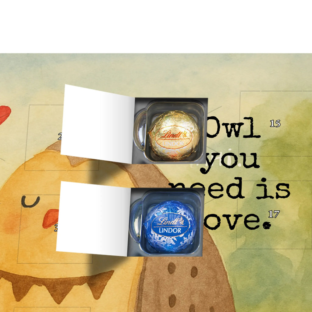 Chocolate advent calendar owls Love Design gift ideas, birthday present, forest animal, bird, nocturnal, illustrated, romantic gift, owl decor, Love saying, Wedding saying, Friend, Owl decoration, Girlfriend gift, Pun funny