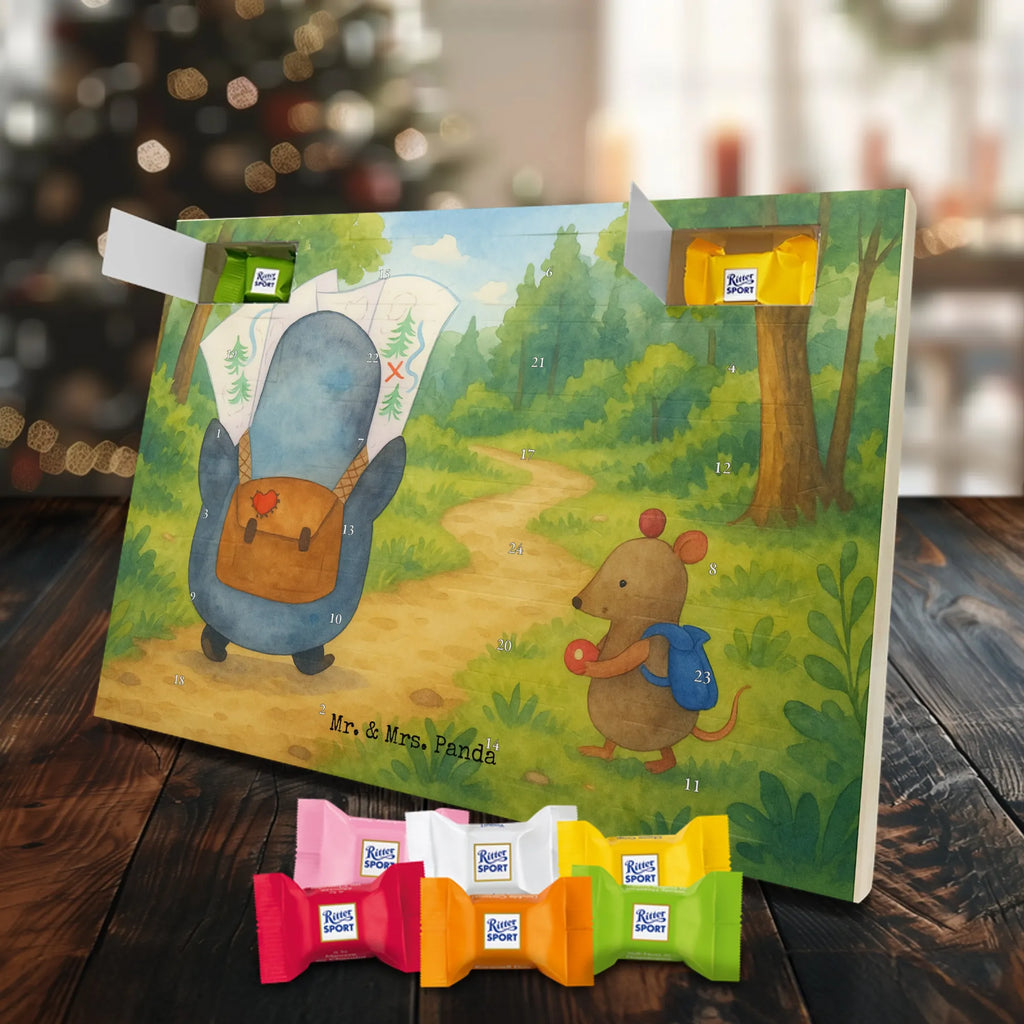 Chocolate advent calendar Penguin & Mouse Hiker Design North Pole, Penguins, adventurer, hiking, adventure, penguins, road trip, excursion