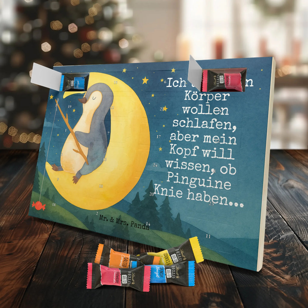 Chocolate advent calendar Penguin moon Design North Pole, Penguins, falling asleep, night's rest, penguins, guest room, bedroom, saying, insomnia, sleep