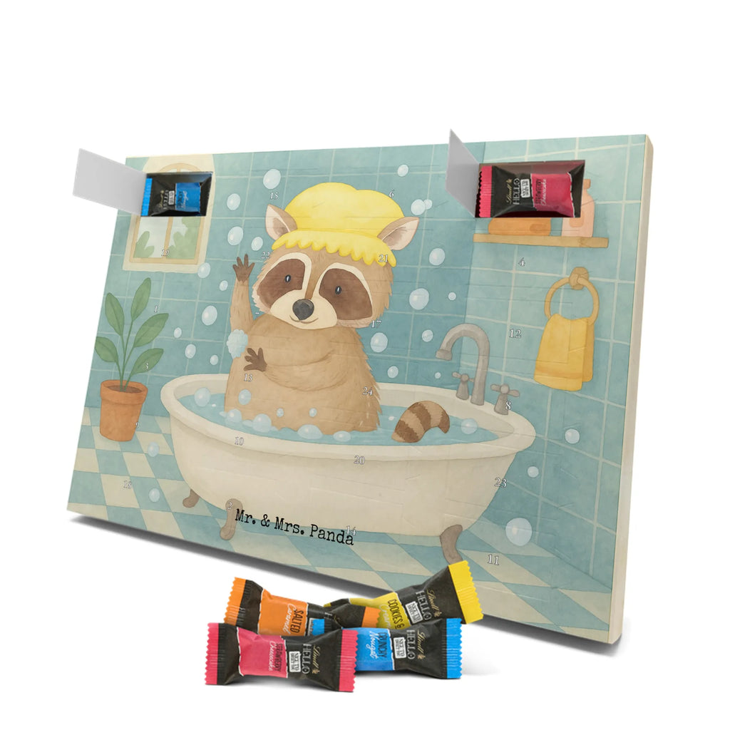 Chocolate advent calendar Raccoon Design card, gift ideas, gifts, small animals, cute, cute animal motives, hand drawn, funny sayings, good mood, special gifts, animal lover, daydreaming, raccoon, soap bubbles, wash