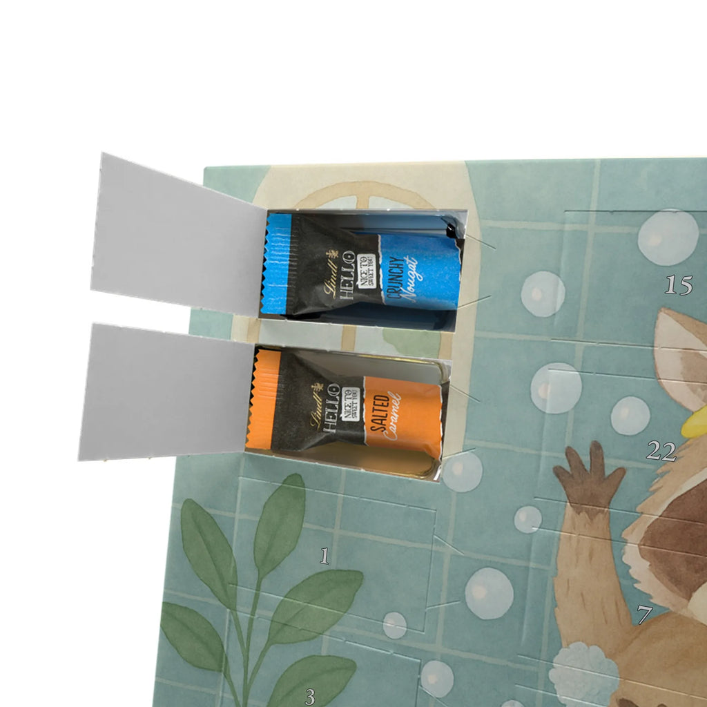 Chocolate advent calendar Raccoon Design card, gift ideas, gifts, small animals, cute, cute animal motives, hand drawn, funny sayings, good mood, special gifts, animal lover, daydreaming, raccoon, soap bubbles, wash