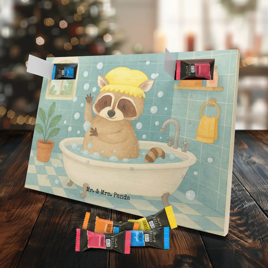 Chocolate advent calendar Raccoon Design card, gift ideas, gifts, small animals, cute, cute animal motives, hand drawn, funny sayings, good mood, special gifts, animal lover, daydreaming, raccoon, soap bubbles, wash