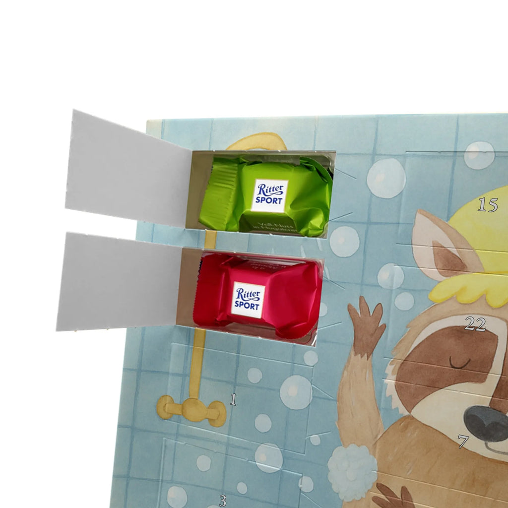 Chocolate advent calendar Raccoon Design card, gift ideas, gifts, small animals, cute, cute animal motives, hand drawn, funny sayings, good mood, special gifts, animal lover, daydreaming, raccoon, soap bubbles, wash