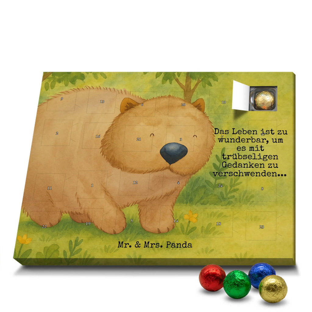Chocolate advent calendar Wombat Design card, gift ideas, gifts, small animals, cute, cute animal motives, hand drawn, funny sayings, good mood, special gifts, animal lover, saying, life is beautiful, Australia