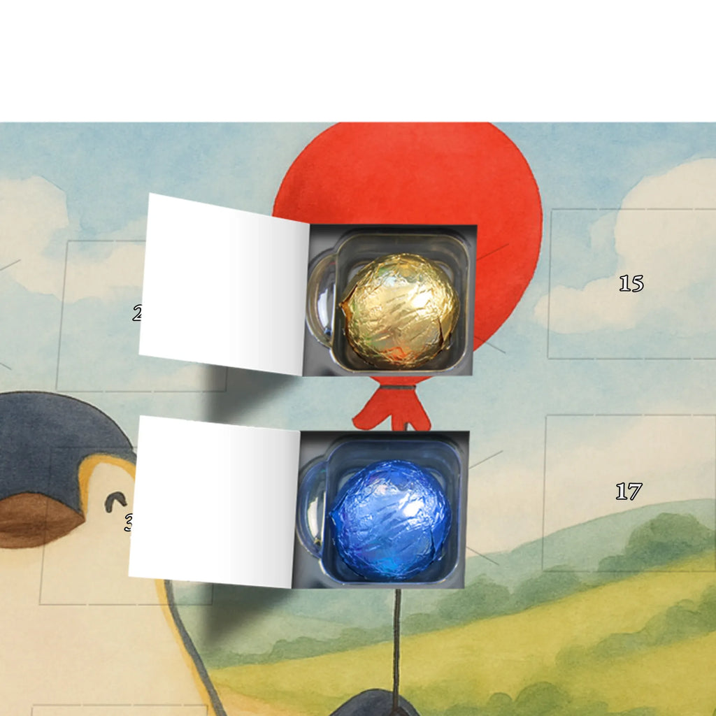 Chocolate advent calendar Penguin balloon Design North Pole, Penguins, gift idea, new life, new start, love of life, balloon, gift girlfriend, best friend, penguins