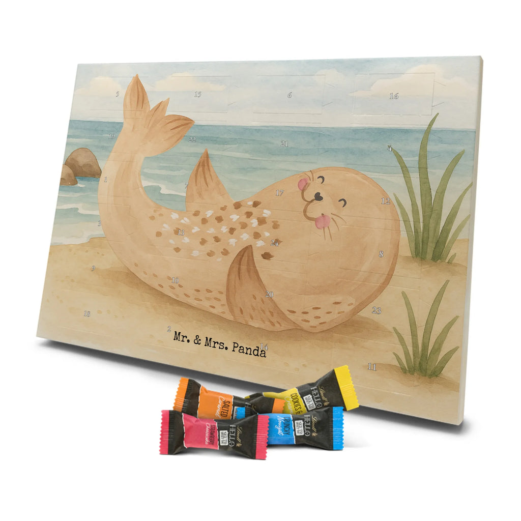 Chocolate advent calendar seal Lay Design card, gift ideas, gifts, small animals, cute, cute animal motives, hand drawn, funny sayings, good mood, special gifts, animal lover, Baltic Sea, seals, Seal, laughter, sea animal, North Sea, joy