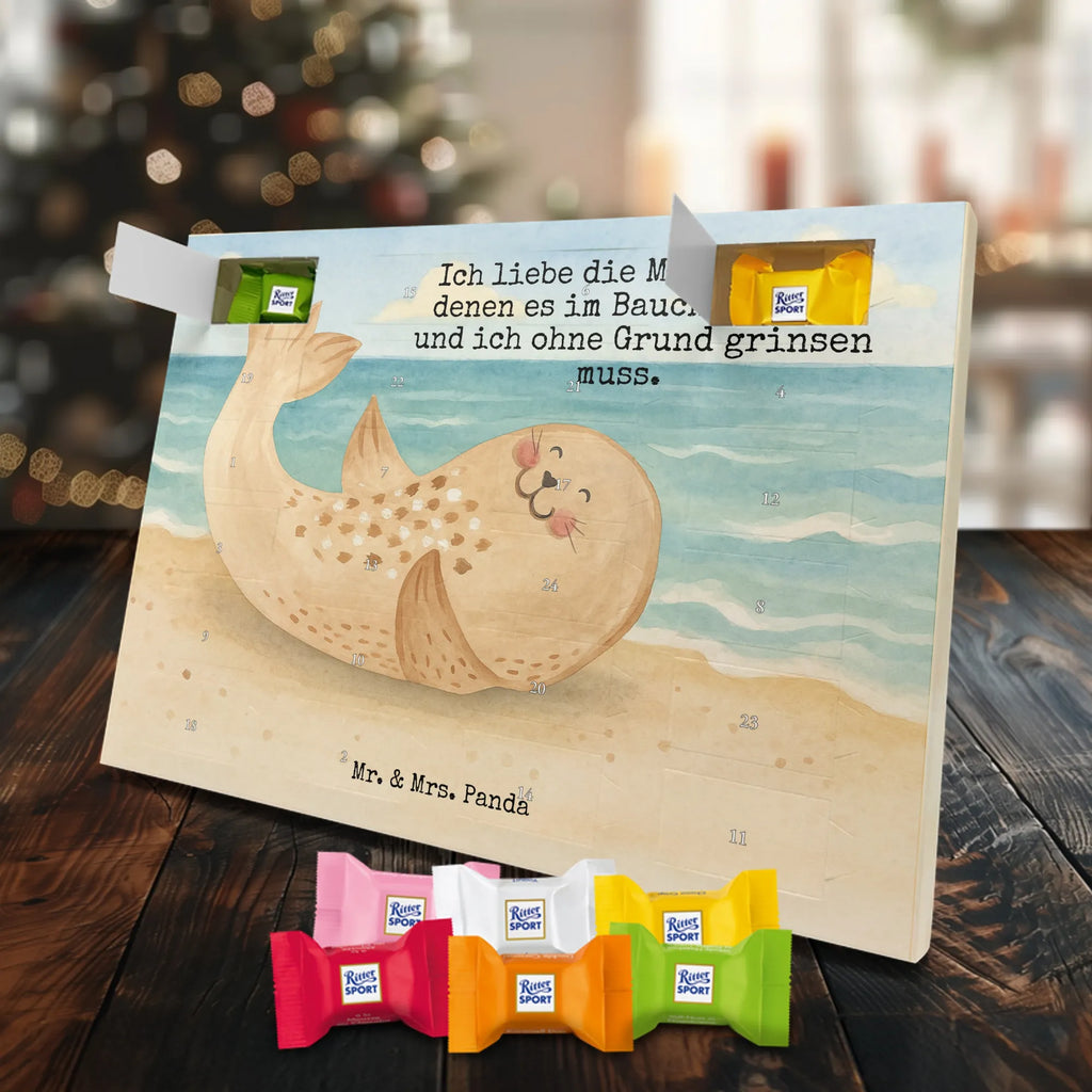 Chocolate advent calendar seal Lay Design card, gift ideas, gifts, small animals, cute, cute animal motives, hand drawn, funny sayings, good mood, special gifts, animal lover, Baltic Sea, seals, Seal, laughter, sea animal, North Sea, joy