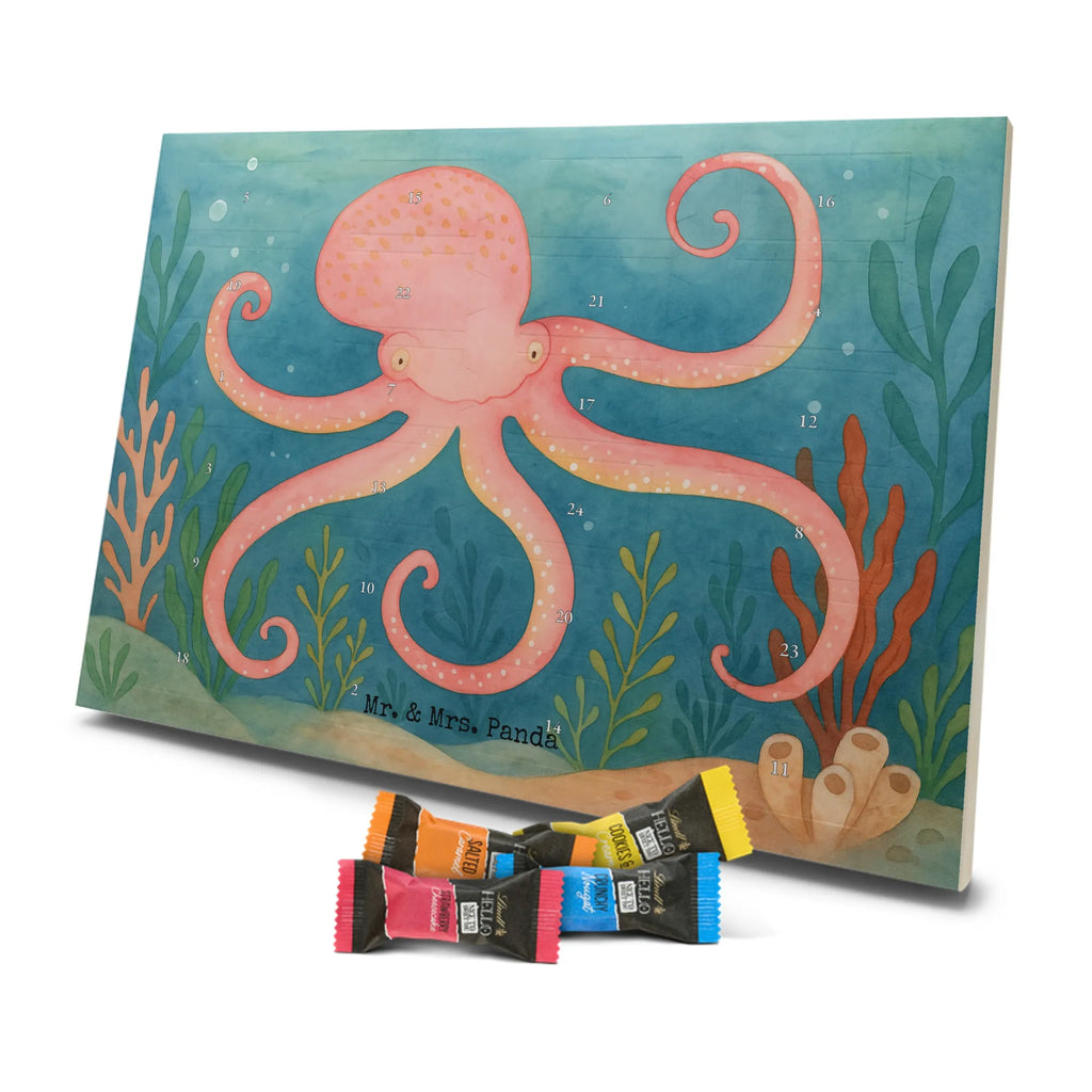 Chocolate advent calendar Squid Design card, gift ideas, gifts, small animals, cute, cute animal motives, hand drawn, funny sayings, good mood, special gifts, animal lover, ocean, water, octopus, arms, sea animal, squid
