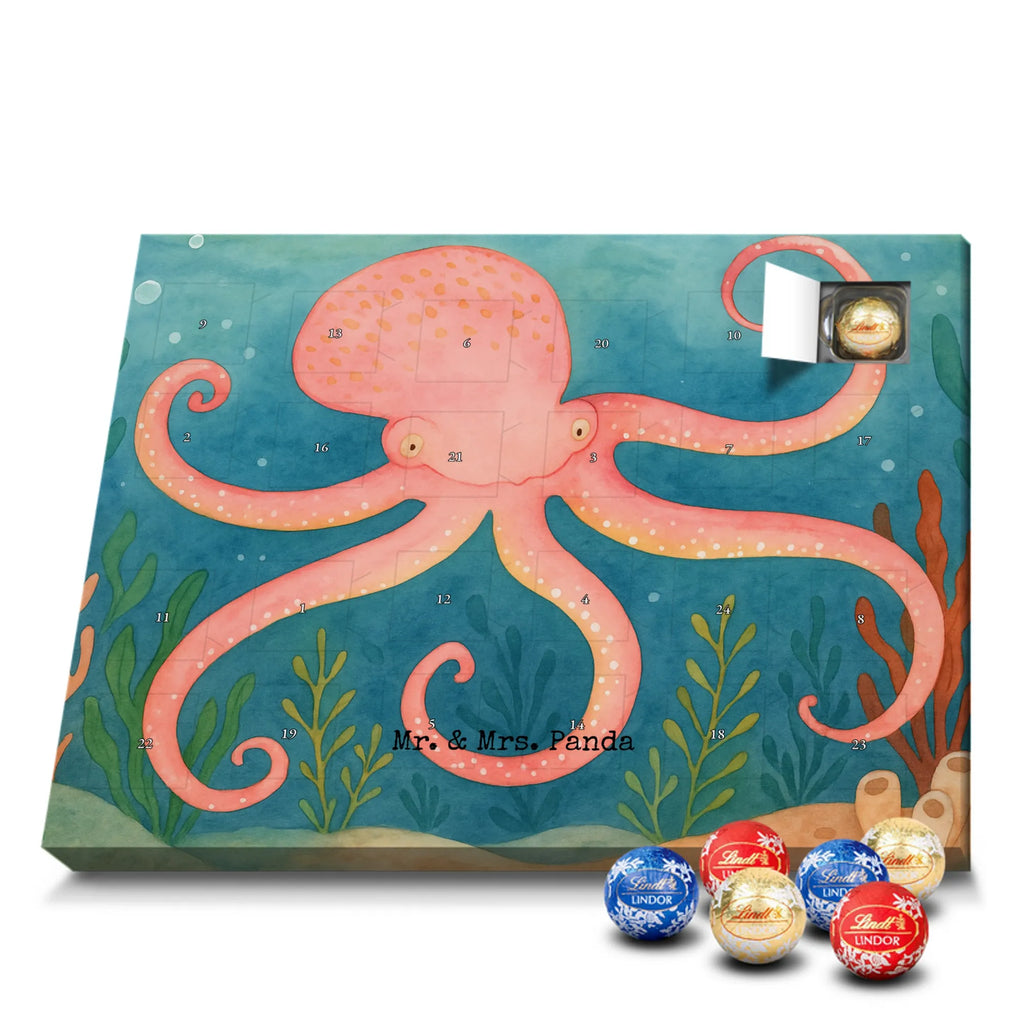 Chocolate advent calendar Squid Design card, gift ideas, gifts, small animals, cute, cute animal motives, hand drawn, funny sayings, good mood, special gifts, animal lover, ocean, water, octopus, arms, sea animal, squid