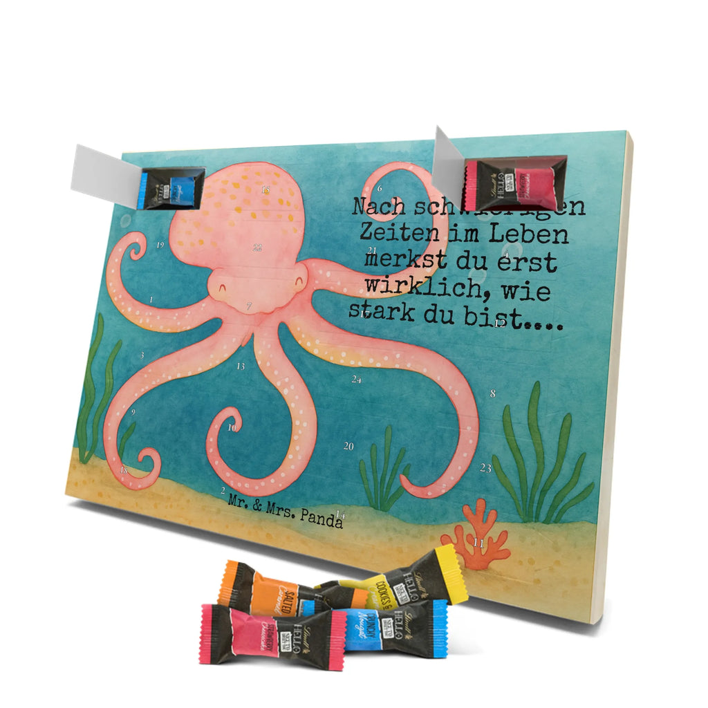 Chocolate advent calendar Squid Design card, gift ideas, gifts, small animals, cute, cute animal motives, hand drawn, funny sayings, good mood, special gifts, animal lover, ocean, water, octopus, arms, sea animal, squid