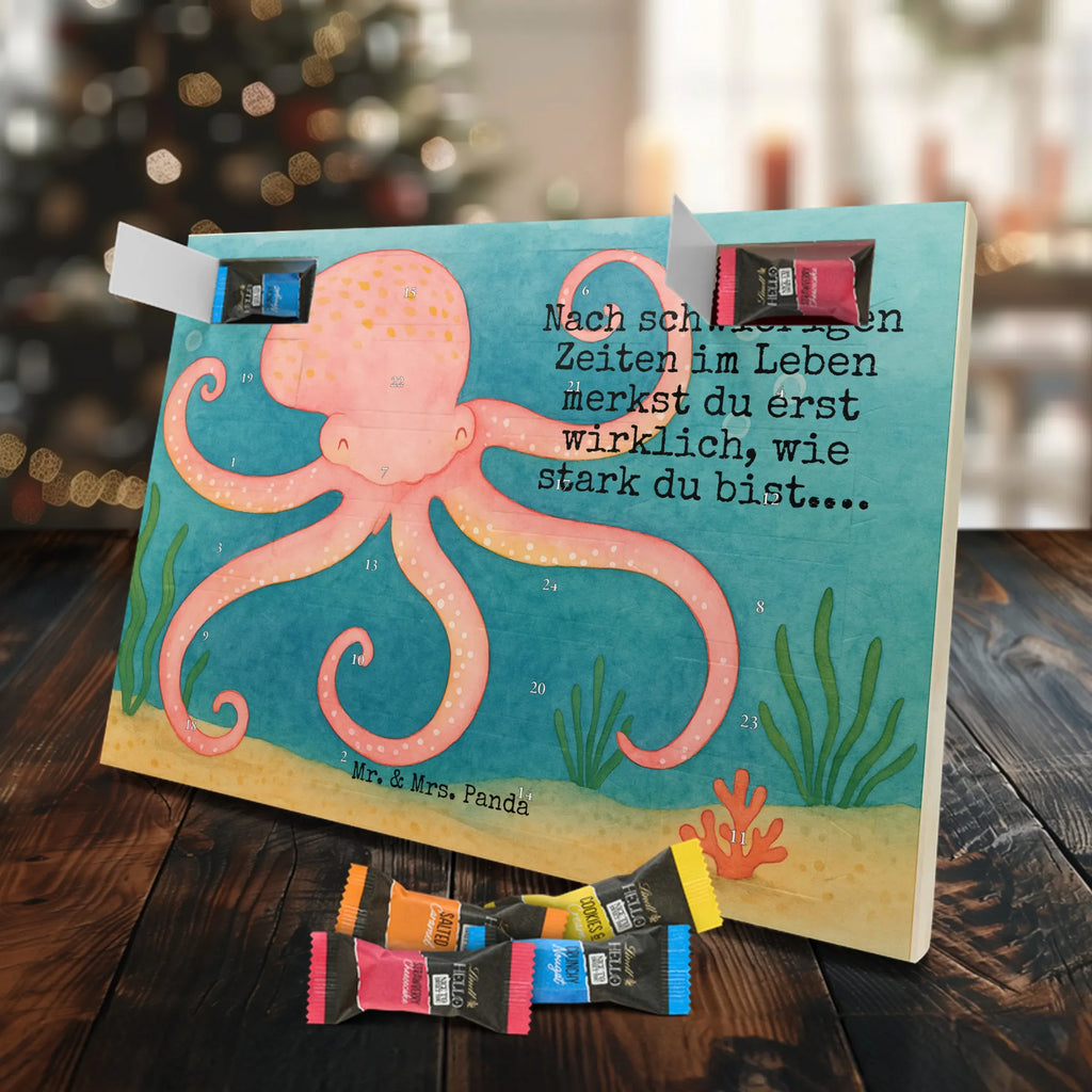 Chocolate advent calendar Squid Design card, gift ideas, gifts, small animals, cute, cute animal motives, hand drawn, funny sayings, good mood, special gifts, animal lover, ocean, water, octopus, arms, sea animal, squid