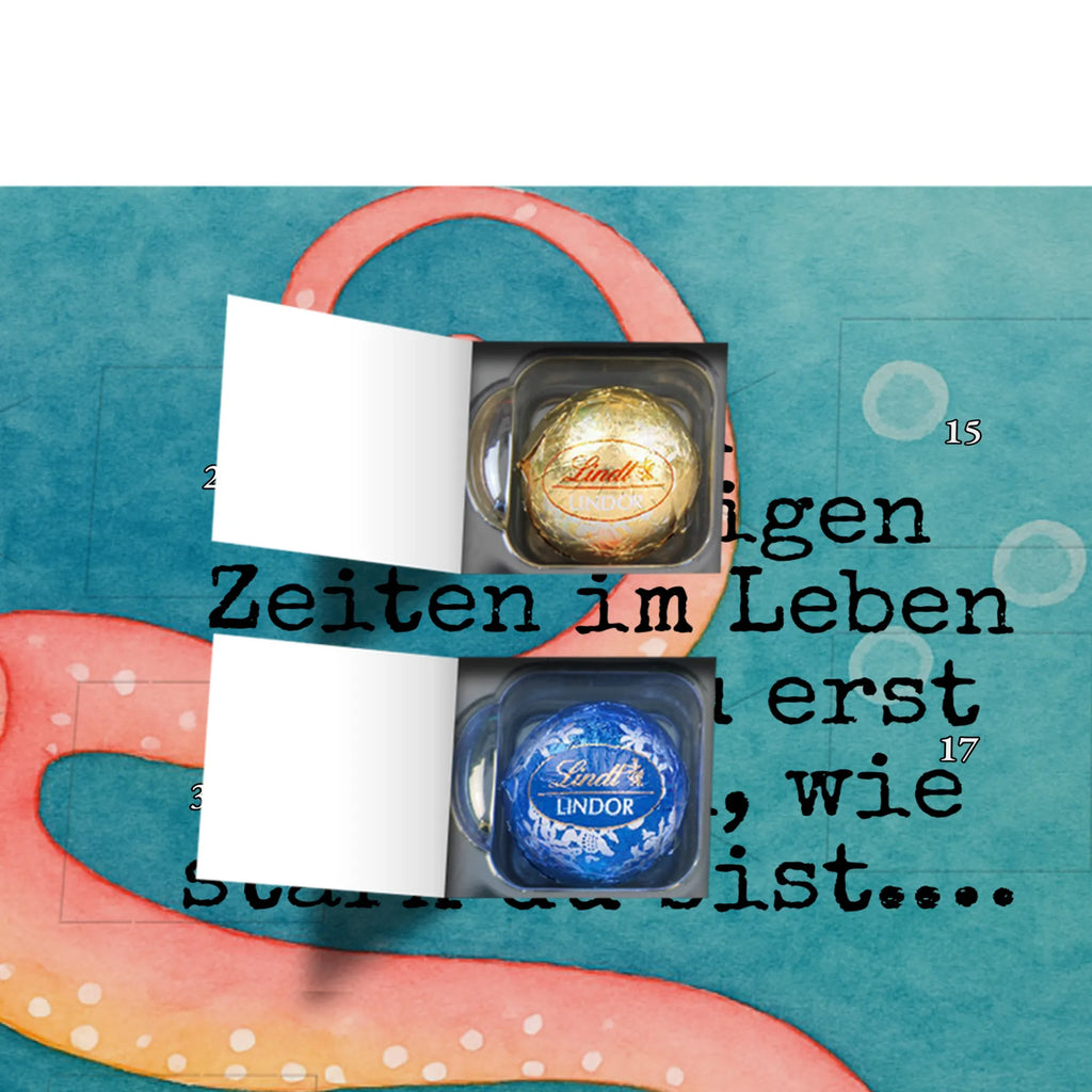 Chocolate advent calendar Squid Design card, gift ideas, gifts, small animals, cute, cute animal motives, hand drawn, funny sayings, good mood, special gifts, animal lover, ocean, water, octopus, arms, sea animal, squid