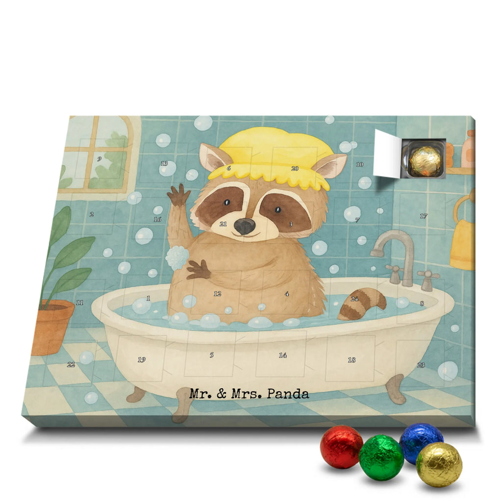 Chocolate advent calendar Raccoon Design card, gift ideas, gifts, small animals, cute, cute animal motives, hand drawn, funny sayings, good mood, special gifts, animal lover, daydreaming, raccoon, soap bubbles, wash
