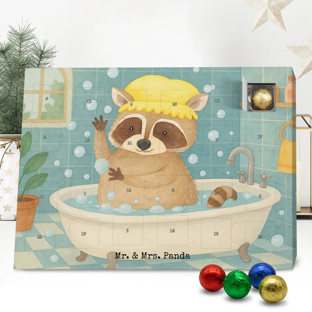 Chocolate advent calendar Raccoon Design card, gift ideas, gifts, small animals, cute, cute animal motives, hand drawn, funny sayings, good mood, special gifts, animal lover, daydreaming, raccoon, soap bubbles, wash