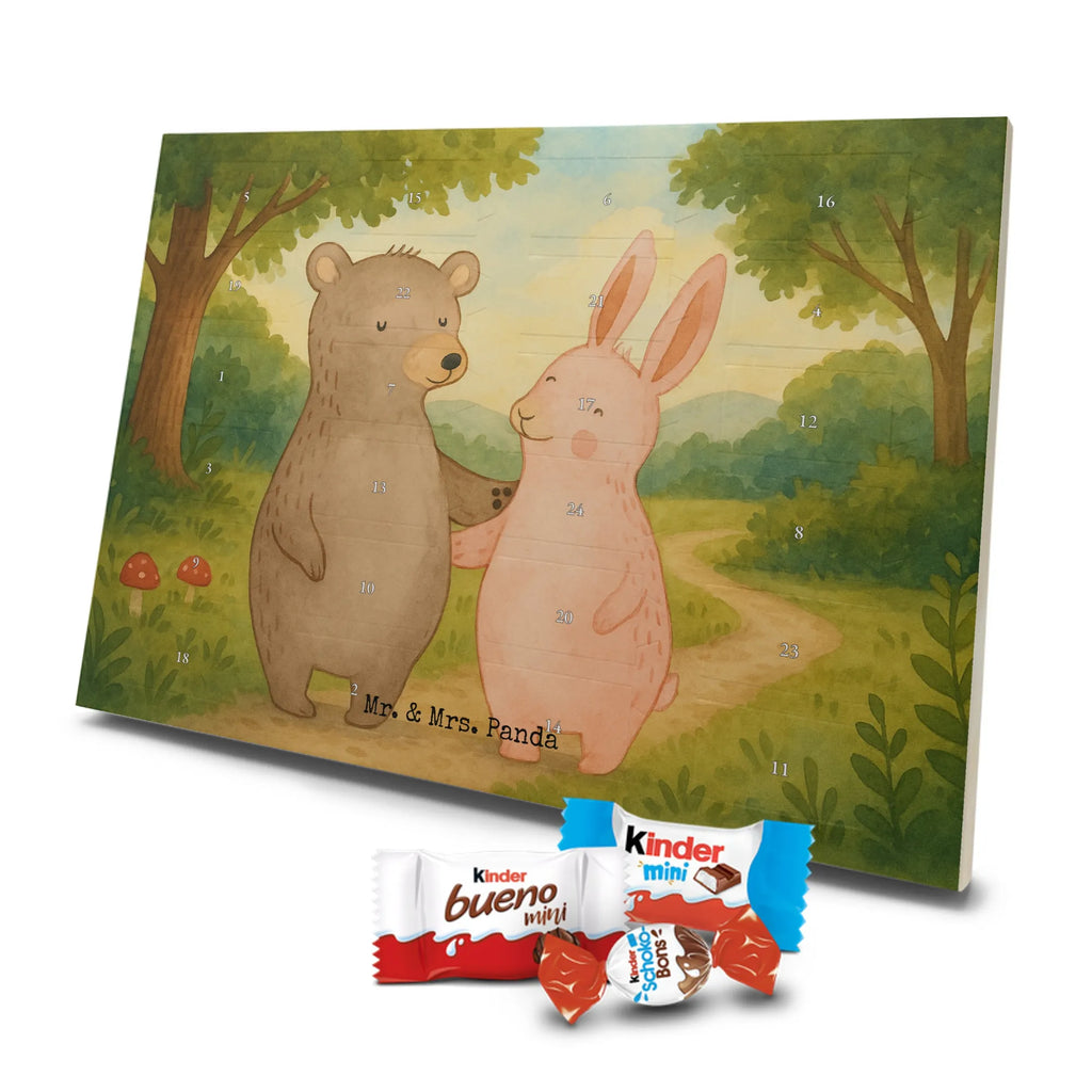 Chocolate advent calendar bear and rabbit Embrace Design Loving, Two, Together, Marriage, Proposal of marriage, Love gift, gift for her, gift for him, anniversary gift, friends, best friend, rabbit