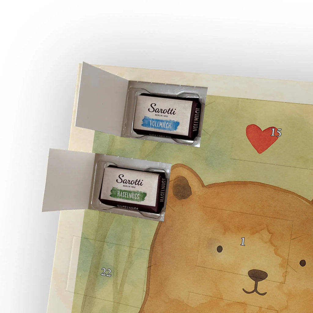 Chocolate advent calendar bear infant Design teddy bear, cuddly toy, grandchild, baptism, baptized child, nephew, birth, mother, birthday, parents, grandson, congratulations, niece