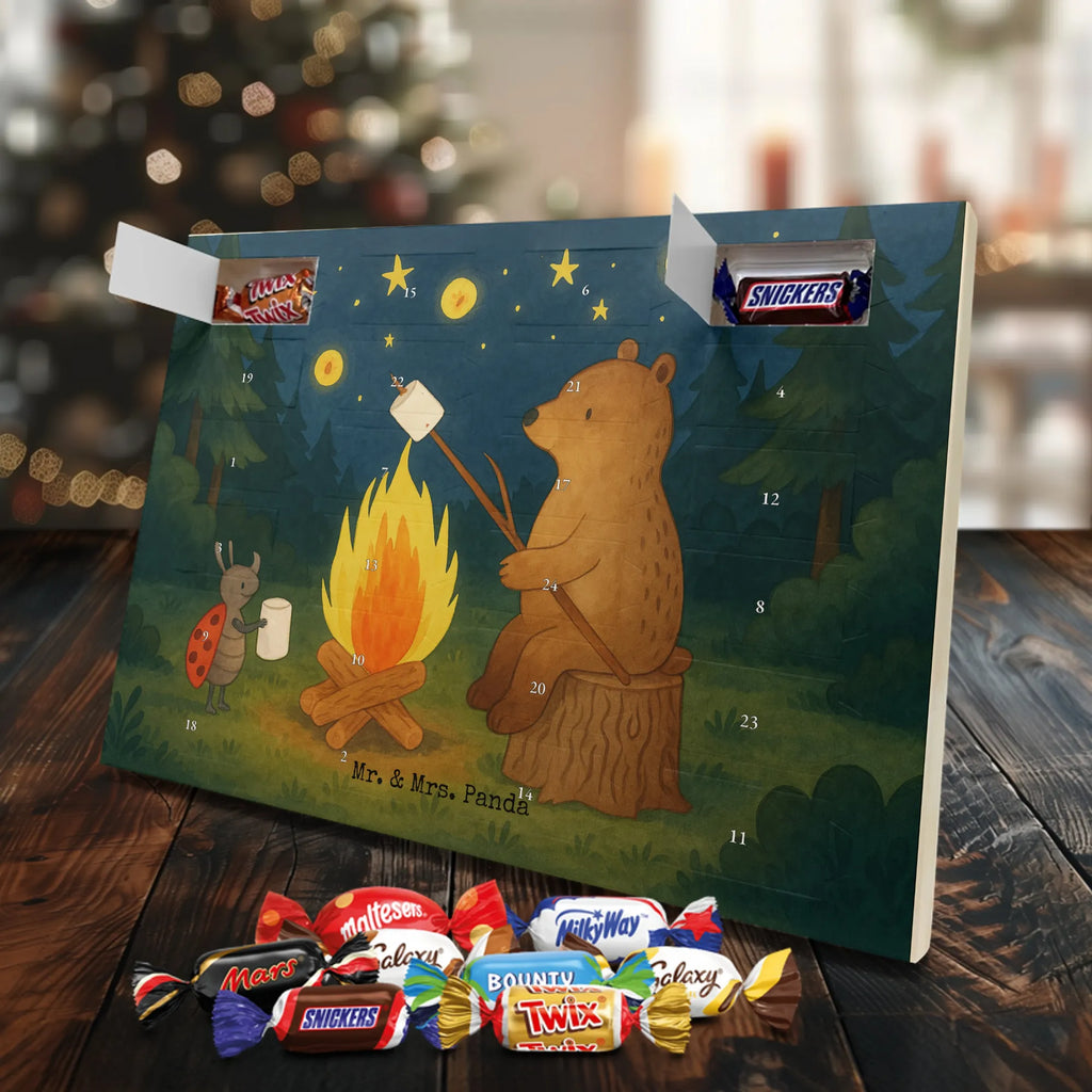 Chocolate advent calendar Bear & Ladybird campfire Design teddy bear, cuddly toy, Campfire