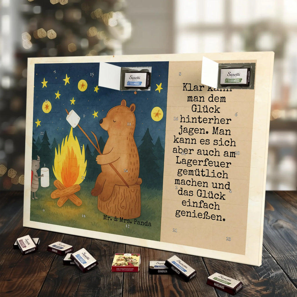 Chocolate advent calendar Bear & Ladybird campfire Design teddy bear, cuddly toy, Campfire