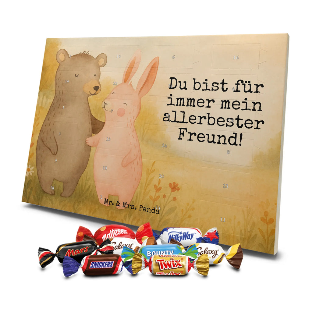 Chocolate advent calendar bear and rabbit Embrace Design Loving, Two, Together, Marriage, Proposal of marriage, Love gift, gift for her, gift for him, anniversary gift, friends, best friend, rabbit