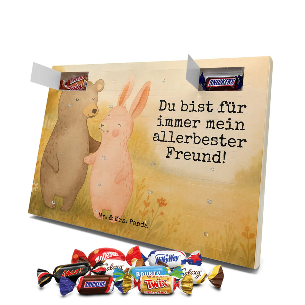 Chocolate advent calendar bear and rabbit Embrace Design Loving, Two, Together, Marriage, Proposal of marriage, Love gift, gift for her, gift for him, anniversary gift, friends, best friend, rabbit