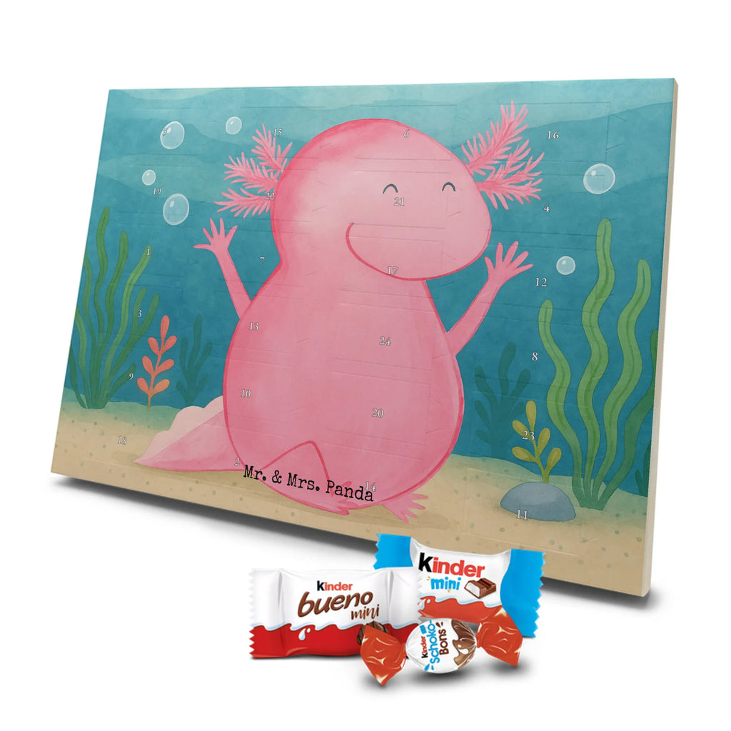 Chocolate advent calendar axolotl Hooray Design Axelotl, marine animals, Mexican walking fish, salamander, fun, joy, cheerful, satisfaction, tail, amphibian