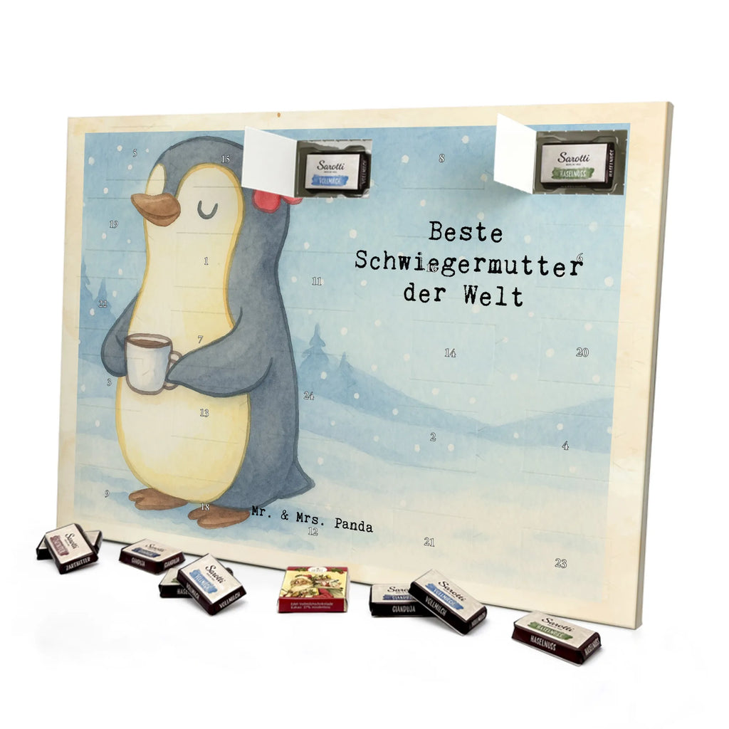 Chocolate advent calendar penguin Best mother in law in the world Design thank you, birthday, gift idea, birthday present, gift tip, make you happy, giving, for, gift, Mother-in-law, by marriage, spouse&#39;s mother, mother, parents-in-law