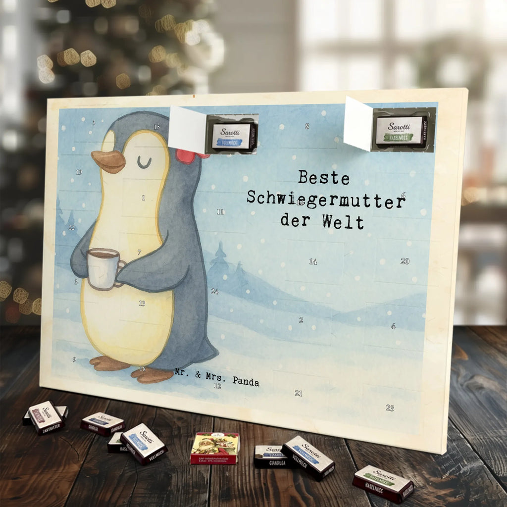 Chocolate advent calendar penguin Best mother in law in the world Design thank you, birthday, gift idea, birthday present, gift tip, make you happy, giving, for, gift, Mother-in-law, by marriage, spouse&#39;s mother, mother, parents-in-law